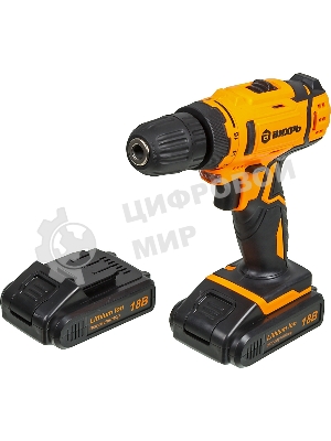 Дрель-шуруповерт Вихрь ДА-18Л-2КА, 18 В, 1,5 Ач, 35 Нм, щеточный