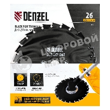 Диск для триммера Denzel c долотообразной формой зуба, 230 х 25,4 мм, 26 зубов