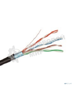 Кабель Exegate FTP 4 пары кат.5e медь, экран, внешн. прокладка, с тросом, катушка 305м, черный, PE