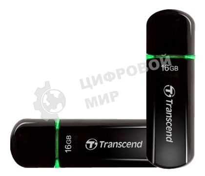 Флешка USB Transcend Jetflash 600 (TS16GJF600), 16Gb, USB 2.0, R/W 30/15, черный/зеленый