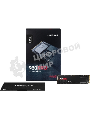 Накопитель SSD Samsung 980 PRO, 1TB, PCIe 4.0 x4, M.2 2280, NVMe, R/W 7000/5000, с радиатором