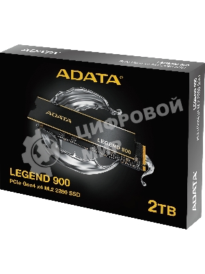 Накопитель SSD ADATA LEGEND 900, 2000Gb, PCIe 4.0 x4, 2280, NVMe, R/W 7000/5400, с радиатором