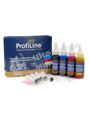 Комплект ун-ных чернил для принтеров HP/Lexmark, Black/Cyan/Magenta/Yellow 4x40 мл водн ProfiLine