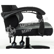 Кресло Zombie Rudger черный/серый, экокожа, 120 кг, механизм качания