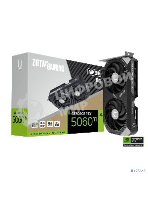 Видеокарта Zotac PCI-E 5.0 RTX 5060TI 16GB TWIN EDGE OC NVIDIA GeForce RTX 5060TI 16Gb 128bit GDDR7 2602/28000 HDMIx1 DPx3 HDCP Ret