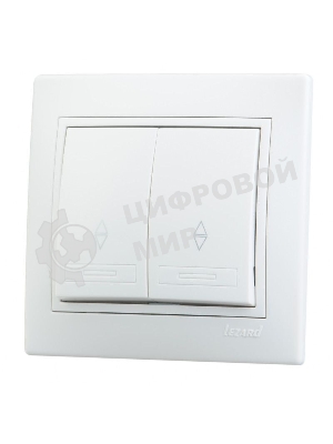Выключатель LEZARD 701-0202-106 серия скр.проводки Мира проходной двойной белый