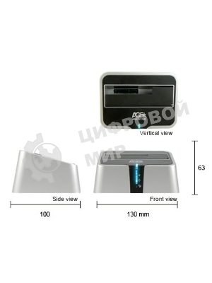 Док-станция для HDD AgeStar 3UBT2 SATA пластик серебристый 1