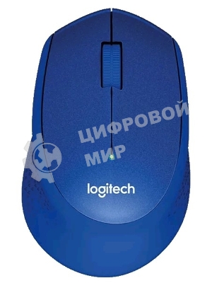 Мышь беспроводная Logitech M330 SILENT PLUS синий, 1000 dpi, радиоканал, USB, кнопки - 3