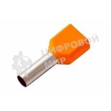 Наконечник штыревой втулочный изолированный Rexant F-12 мм 2х4 мм² (НШВи(2) 4.0-12/НГи2 4,0-12) оранжевый