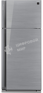 Холодильник Sharp SJ-XP59PGSL серебристый двухкамерный 430/148л морозилка сверху, No Frost