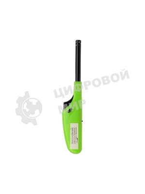 Бытовая газовая пьезозажигалка с классическим пламенем многоразовая (1 шт.) зеленая СК-306 Сокол