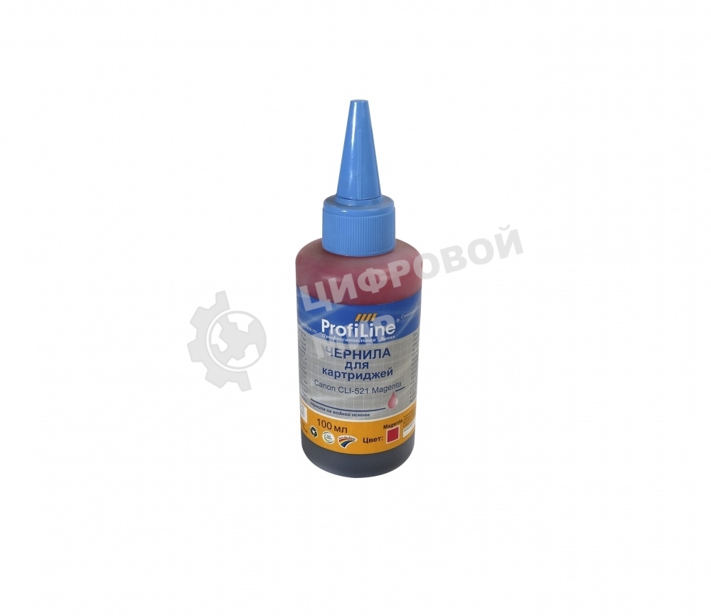 Чернила ProfiLine PL-CLI-521M для принтеров Canon Pixma Ip3600/IP4600/MP540/MP620/MP630/MP980 Magenta 100 мл водн