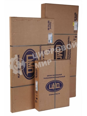 Шкаф телеком. напольный 42U (600x600) дверь стекло (ШТК-М-42.6.6-1ААА) (3 коробки)