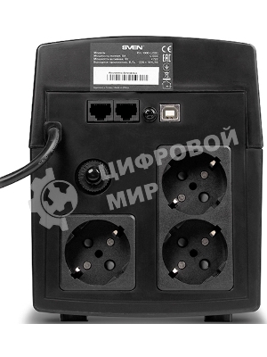 Источник бесперебойного питания SVEN Pro 1000 1000VA/720W USB, RJ-45 (3 EURO) 
