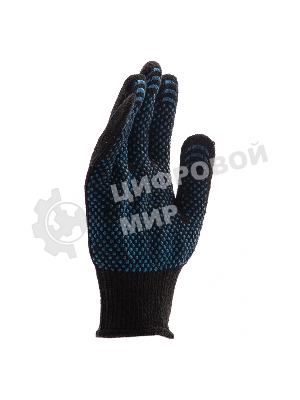 Перчатки трикотажные Сибртех хлопкоэфирные плюшевые, ПВХ 