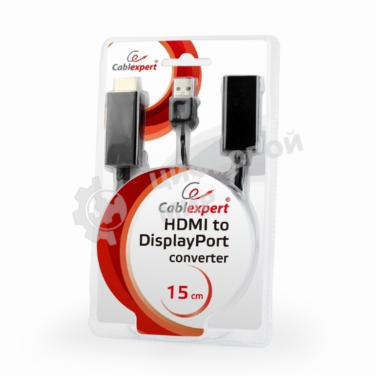 Конвертер HDMI->DisplayPort, Cablexpert DSC-HDMI-DP, HD19M+USBxHD20F, черный