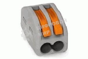 Клеммы, сжим Wago 222-412 Универсальная многоразовая 2-проводная клемма (0,08-2,5 (4) мм2) 50 шт. (07-5152)