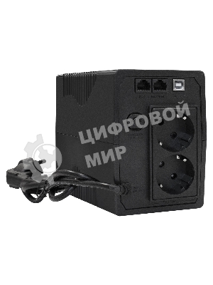 Источник бесперебойного питания ExeGate EX292764RUS SpecialPro UNB-600.LED.AVR.2SH.RJ.USB 600VA/360W, LED, AVR, 2*Schuko, RJ45/11, USB, черный