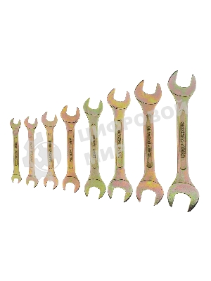 Набор ключей рожковых Сибртех 6-22 мм, 8 шт, желтый цинк Сибрех