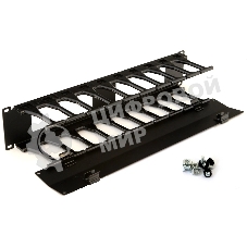 Органайзер Hyperline CMF-2U-FPL106-MCOV-RAL9005 Кабельный организатор с крышкой, глубина 106 мм, 19