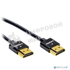 Кабель Filum HDMI Pro 2 м., slim, ver.2.0b, медь, черный, разъемы: HDMI A male-HDMI A male, пакет. (FL-CProSL-HM-HM-2M)