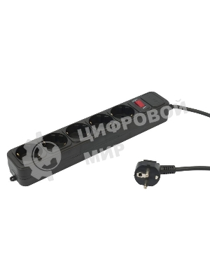 Сетевой фильтр PC Pet AP01006-1.8-BK 1.8 м, 5 розеток, черный