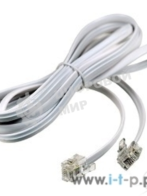 Кабель Rexant Телефонный удлинитель 10М белый