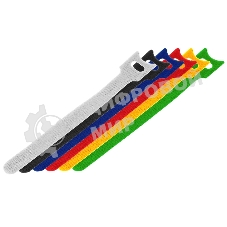 Набор хомутов-стяжек многоразовых на липучке Rexant 310х16 мм, цветная, упаковка 12 шт.