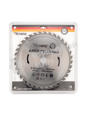 Диск пильный Kranz 300 мм х 36 зуб х 32/30 мм