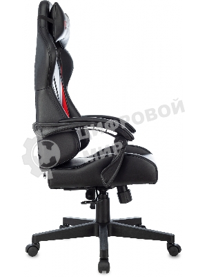 Кресло Zombie GAME TETRA черный/красный, экокожа, 120 кг, механизм качания