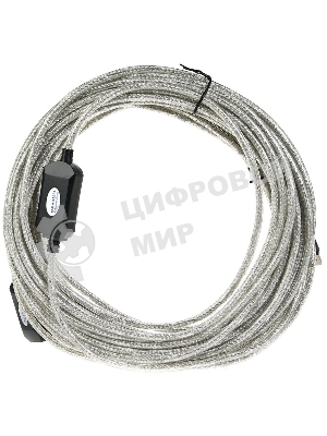 Кабель удлинитель Aopen активный ACU823-15M, USB2.0-repeater AM/AF 15м