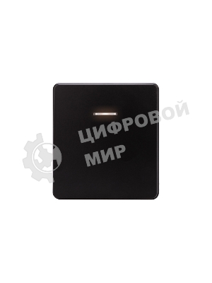 Выключатель Kranz ROUND 1 кл проходной (переключатель) с подсветкой 10А с/у оникс