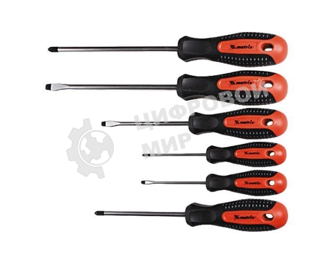 Отвертка MATRIX 13351проф. fusion crv 3компонентная рукоятка antislip 6шт.