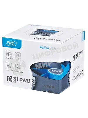 Кулер для процессора DEEPCOOL THETA 31 PWM черный/синий, 92 мм, алюминий/медь, 2400 об/мин, 32.5 дБ, 4 pin, 95 Вт, 60 мм