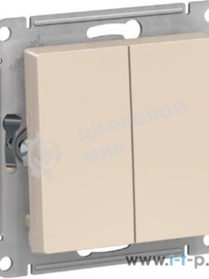 Механизм выключателя 2-кл. СП AtlasDesign 10А IP20 (сх. 5) 10AX беж.