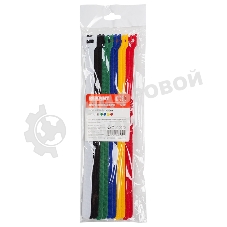 Набор хомутов-стяжек многоразовых на липучке Rexant 310х16 мм, цветная, упаковка 12 шт.