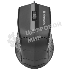 Мышь проводная Defender HIT MB-530 черный, 1000 dpi, USB, кнопки - 3