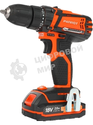 Дрель-шуруповерт Patriot BR 183UES, 18 В, 2 Ач, 29 Нм, щеточный