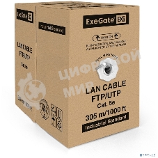 Кабель Exegate UTP 4 EX261518RUS пары кат.5e Exegate Special CCA, бухта 305м, серый, PVC