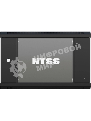 Шкаф коммутационный NTSS (NTSS-W9U6060GS-BL) настенный 9U 570x600мм пер.дв.стекл 60кг черный 22кг