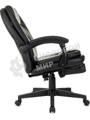 Кресло Бюрократ CH-868N-BF черный, экокожа, подставка для ног
