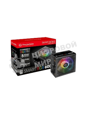Блок питания Thermaltake Smart RGb (PS-SPR-0600NHSAWE-1), 600Вт, 80 PLUS, 120мм, черный