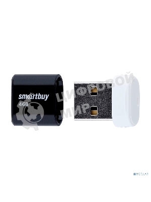 Флешка USB Smartbuy LARA black (SB4GBLara-K), 4Gb, USB 2.0, R/W 15/5, черный/белый
