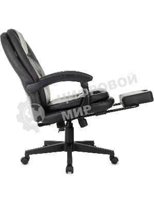 Кресло Бюрократ CH-868N-BF черный, экокожа, подставка для ног