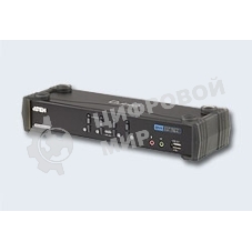 Переключатель KVM ATEN CS1784A-AT-G KVM+Audio+USB 2.0, 1 user USB+DVI => 4 cpu USB+DVI, со шнурами USB 4х1.8м., 2560x1600 60Hz DVI-D Dual Link/2048x
