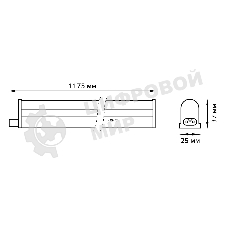 Прозрачный Светильник Gauss Fito TL LED линейный 15W 3000K 1172мм (Full spectrum) 1/25