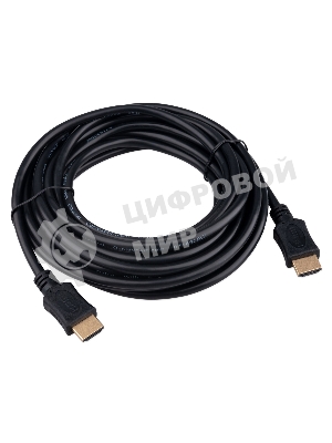Кабель HDMI Cablexpert CC-HDMI4L-5M, 19M/19M, v2.0, Light, позол.контакты, экран, 5м, черный, пакет