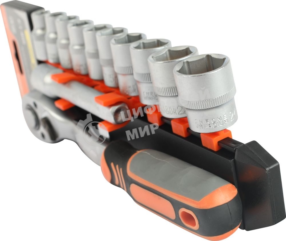 Набор торцовых головок PATRIOT SSR-1/2, CrV сталь, трещотка, удлинитель, 12 предм.Тороцовые головки 10 шт: 10,11,12,13,14,15,17,19,22,24мм удлинитель 125мм 1шт трещотка 72 зуба 1 шт