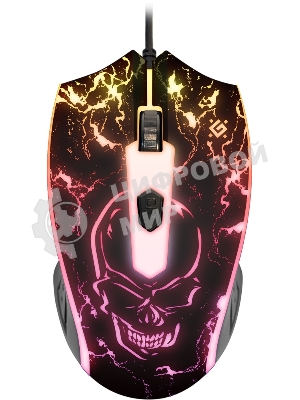 Мышь проводная Defender Overmatch GM-069 черный, 2400 dpi, USB, кнопки - 4