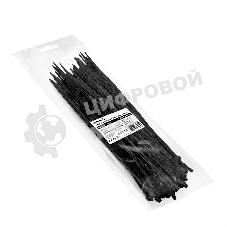Стяжка (хомут) нейлоновая ExeGate CV66-300x4.8B (нейлон 6.6, 300x4.8 мм, неоткрывающаяся, halogen free, -40°C - +85°C, черная, 100 шт)